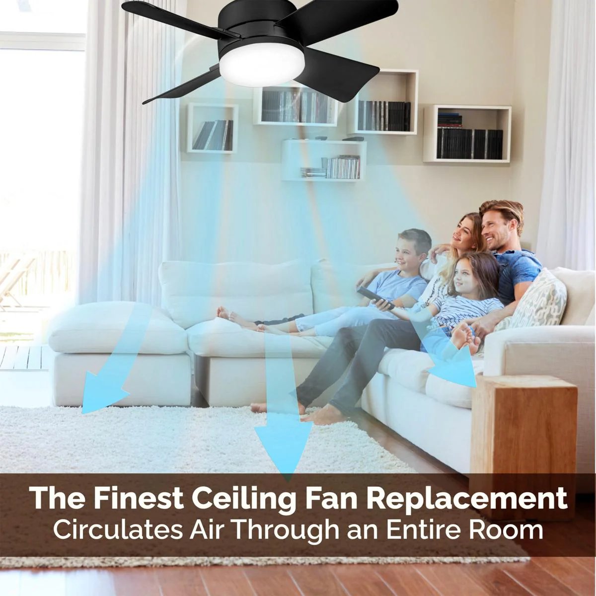 🎁 Ventilador de techo portátil 2 en 1 con luz (incluye control remoto)
