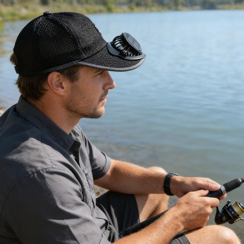 ☀️ OFERTA ESPECIAL 2026 Gorra de Refrigeración Profesional para Exteriores – Gorra con Ventilador de Energía Dual Solar + USB con Protección Solar UPF 50+