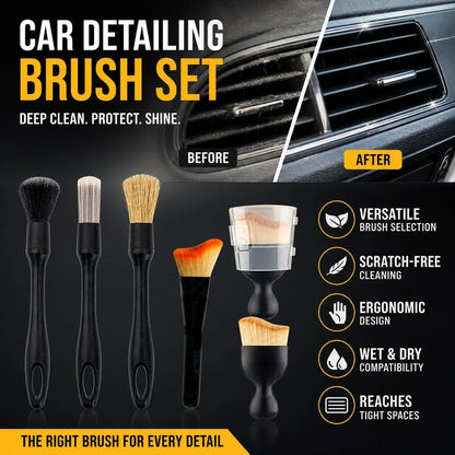 🚗🧹 Car Detailing Brush Set – Soft Interior Cleaning Brushes for Air Vents, Dashboard, Wheels & Tight Spaces