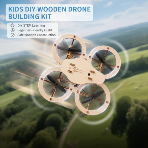 Kit de construcción de dron de madera DIY para niños