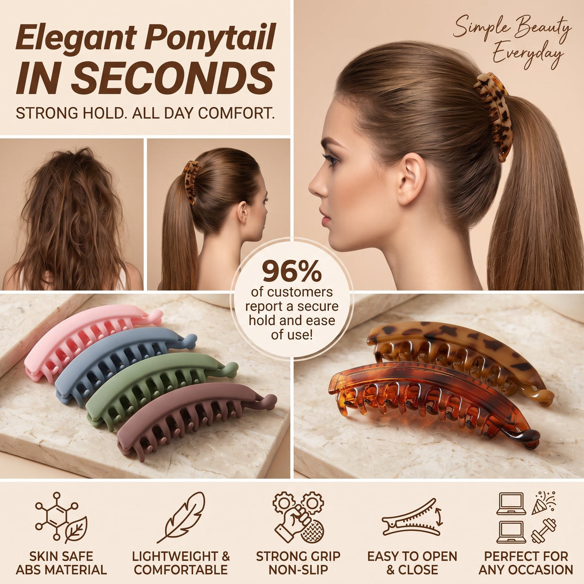🎁Buy 1 Get 1 Free💞Banana Hair Clips Non-slip 9 Colors