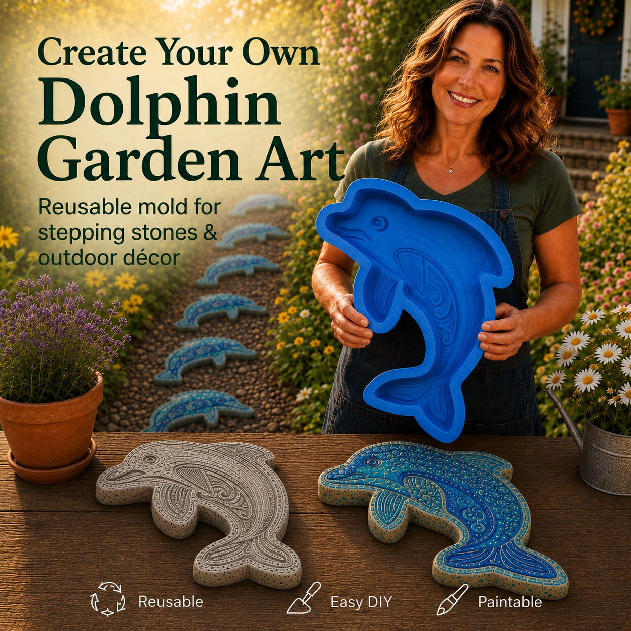 🌊 Reusable Ocean Theme Garden Art Mold – Make Your Garden Truly One of a Kind (📦Buy 2 Free Shipping)