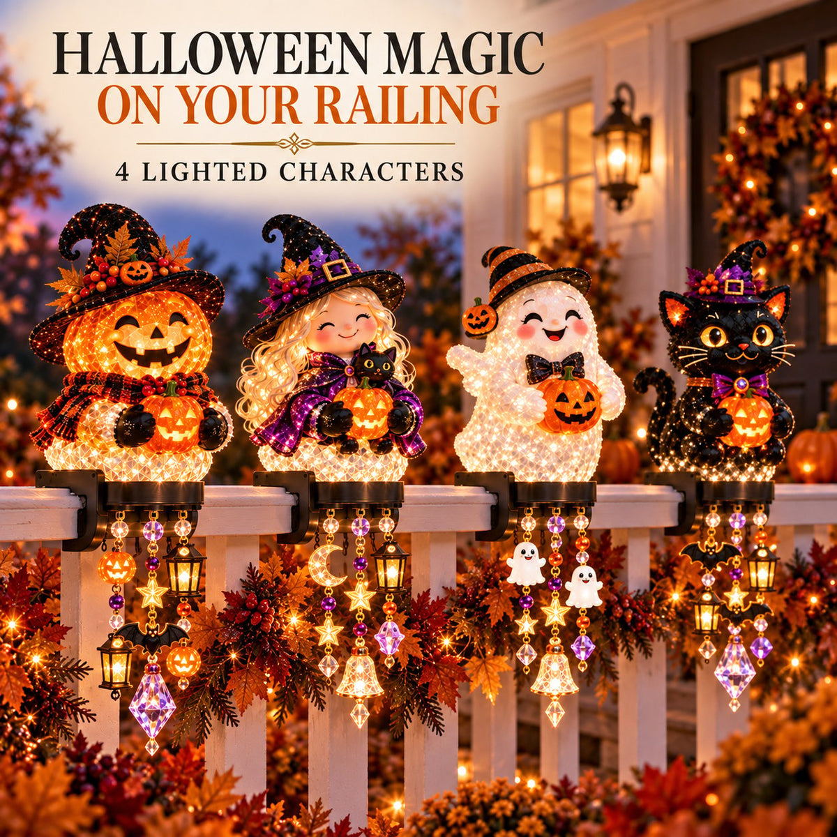 🎃 🎃Halloween Porch Magic Cascade Railing Lights