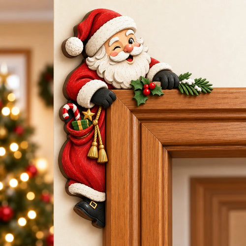 🎅 Christmas Peekaboo Door Frame Corner Decor