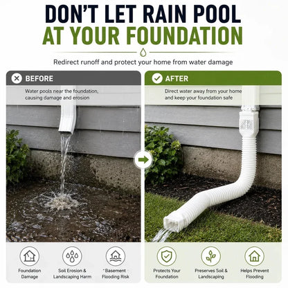 🌧️ Flexible Downspout Extension Kit – 22–63in Rainwater Drainage Pipe