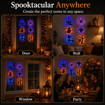🎃Halloween HOT SALE 60% OFF 🥳💞50K+ SOLD! 👻 Halloween LED Silhouette Wall Light Stickers