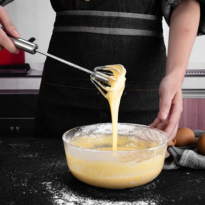 Semi-Automatic Stainless Steel Push Rotary Whisk Set