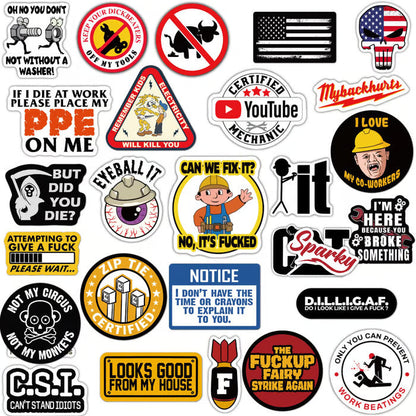 🔥2026 Summer Sale - 55Pcs Blue Collar Funny Stickers 👷‍♂️