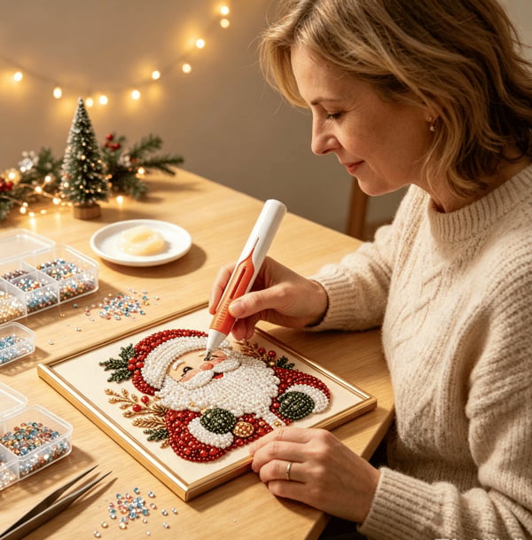 🔥💎 Automatic Diamond Painting Bead dispenser | Wax-Free Round Drill Pen for Faster, Easier Crafting ✨
