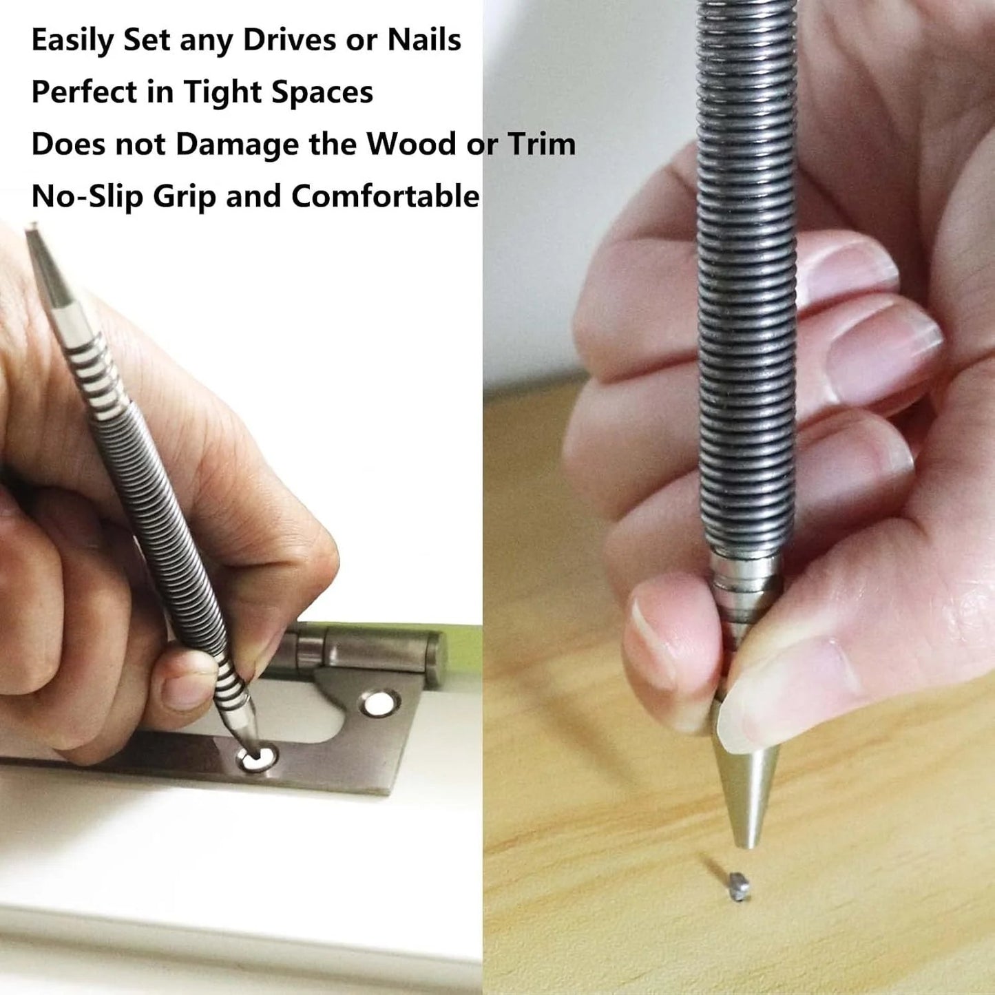 Spring Tool Nail.No more hammering, which can damage Hammerless Nail.