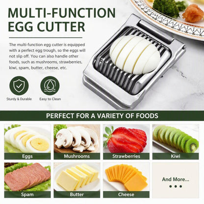Aluminum Hinged Two-Way Egg Slicer with Stainless Steel Wires
