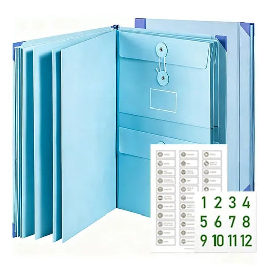 Archivador Organizador de Acordeón, Carpeta de Documentos con Bolsillo para Pasaportes, Certificados de Nacimiento y Papeles Importantes, Almacenamiento para Oficina y Hogar