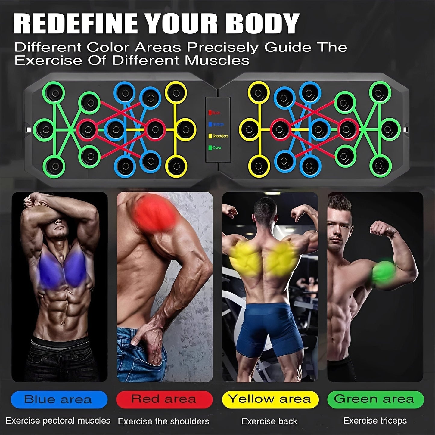 🔥Enhanced Push-up Board Fitness Kit with 30 Holes-Portable Home Exercise Equipment