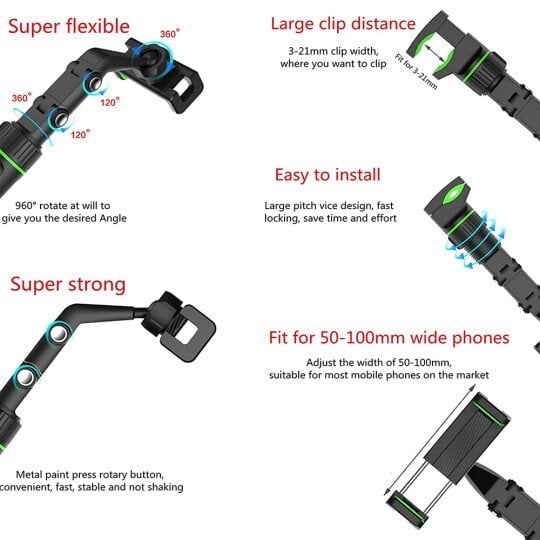 🔥Multifunctional Rearview Mirror Phone Holder