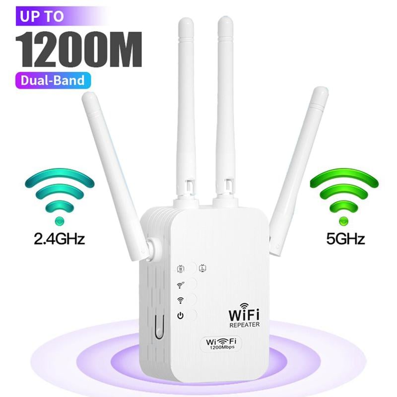 🔥2025 hot sale 🎁1200Mbps Dual Band (5GHz/2.4GHz) WiFi Extender Covers 10,000 sq. ft & 50 Devices