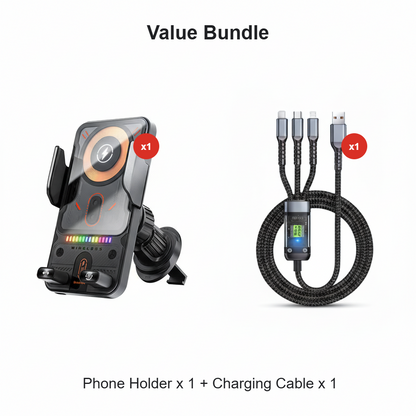 🔥HOT SALE 50% OFF🎁⚡Over 50K sold! 📱Smart 2-in-1 Car Rotating Mobile Phone Holder & Wireless Charger⚡