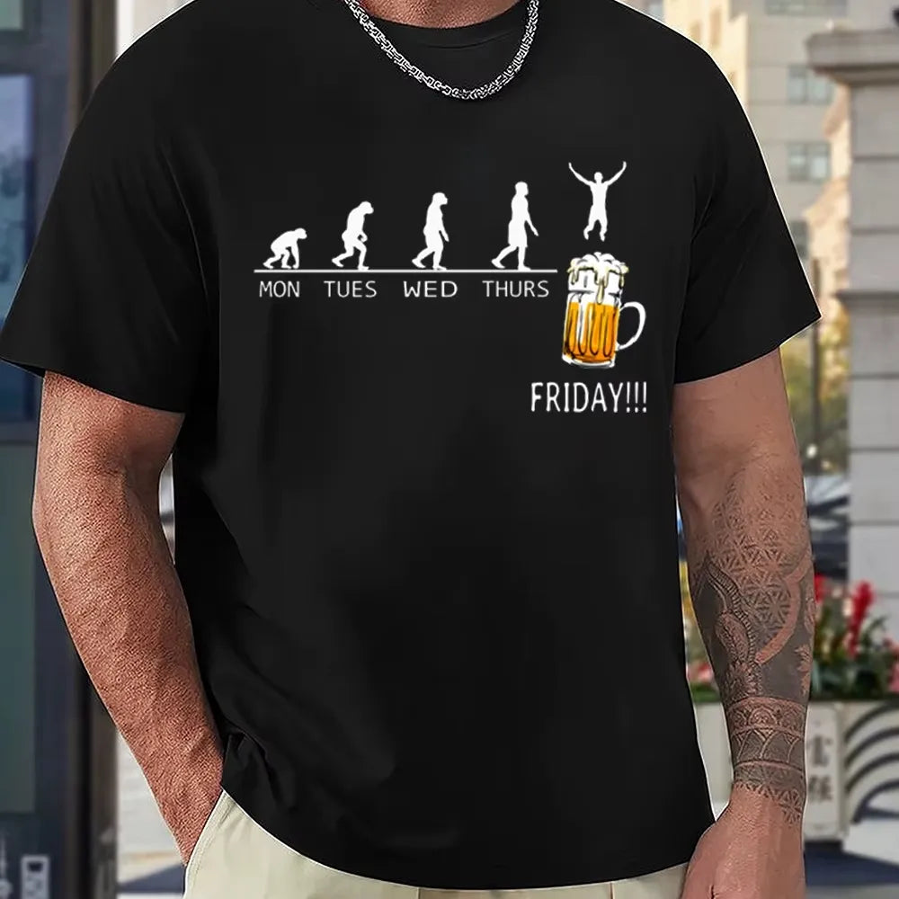 🍻 Weekday Mood Beer Graphic Tee | Funny Working Week Humour Shirt For Pub & Weekend Lovers