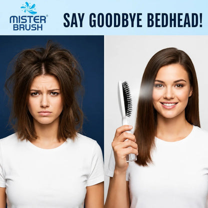 Mist & Brush Hair Tool with Built-In Water Reservoir for Wet & Dry Styling