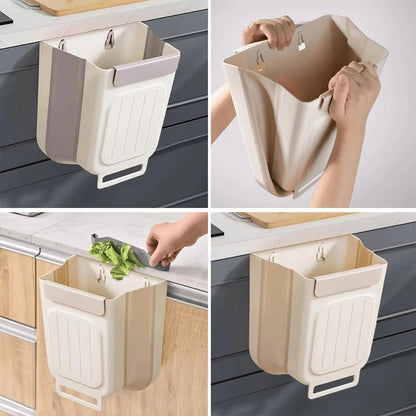 Bote de basura plegable multiusos para colgar en la cocina
