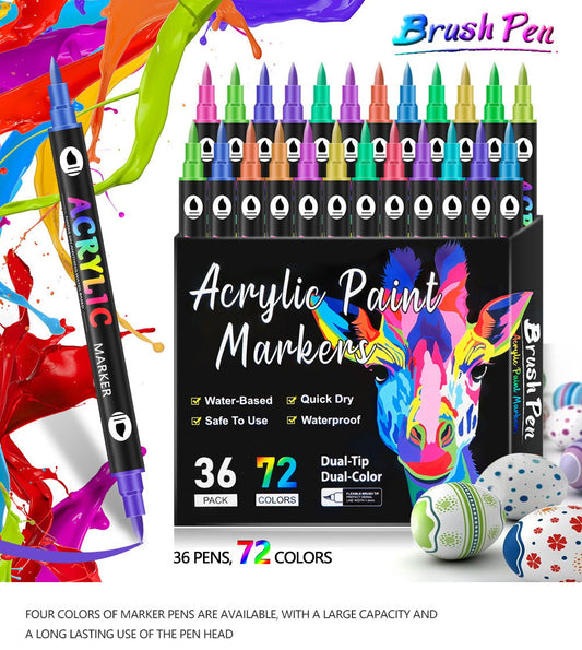 🔥Last Day Promotion-49%OFF - Dual Tip Acrylic Paint Pen Marker - 24/48Colors