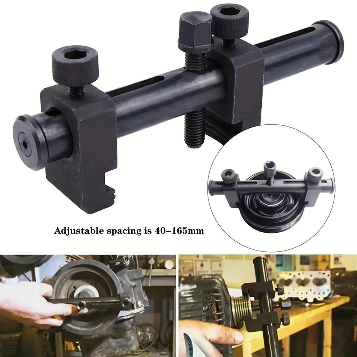 Universal Ribbed Drive Pulley Crankshaft Remover Tool Adjustable Puller for A/C Unit Water Pumps Automotive