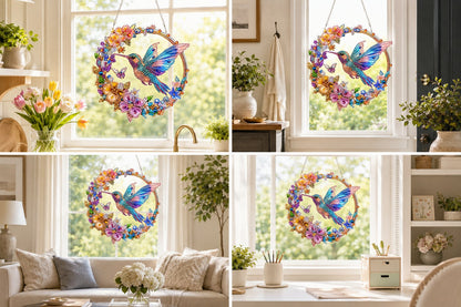 💥 Hummingbird Diamond Art Hanging Ornament Kit – Sparkling DIY Window Ornament 🐦✨