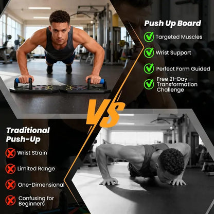🔥Enhanced Push-up Board Fitness Kit with 30 Holes-Portable Home Exercise Equipment