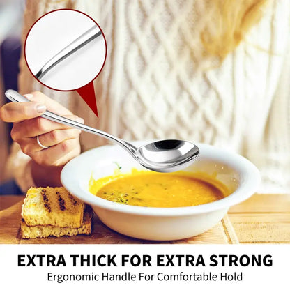 🍲✨ Stainless Steel Soup Spoon Set