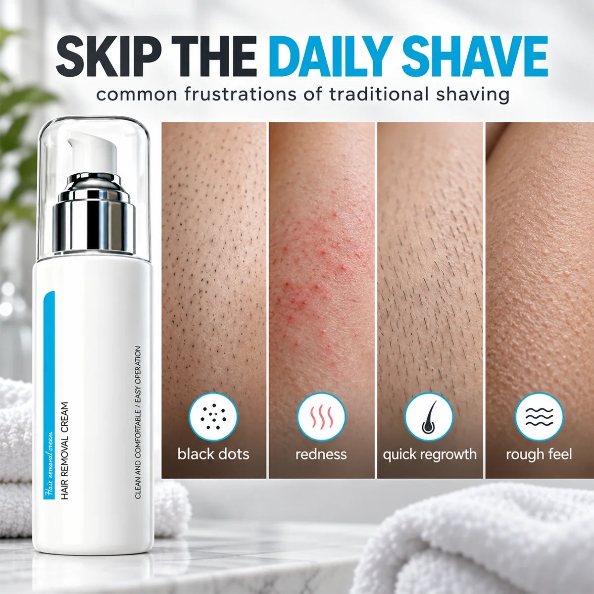 🥳2026 HOT SALE❄️🌸 Ice-Cooling Hair Removal Cream – instantly soothes sensitive skin. ✨