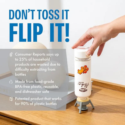 ✅ Flip & Flow! Bottle Emptying Caps 💧 - 6 Bottle Pack - Comes with Adapters for Any Screw Cap Size 🎯