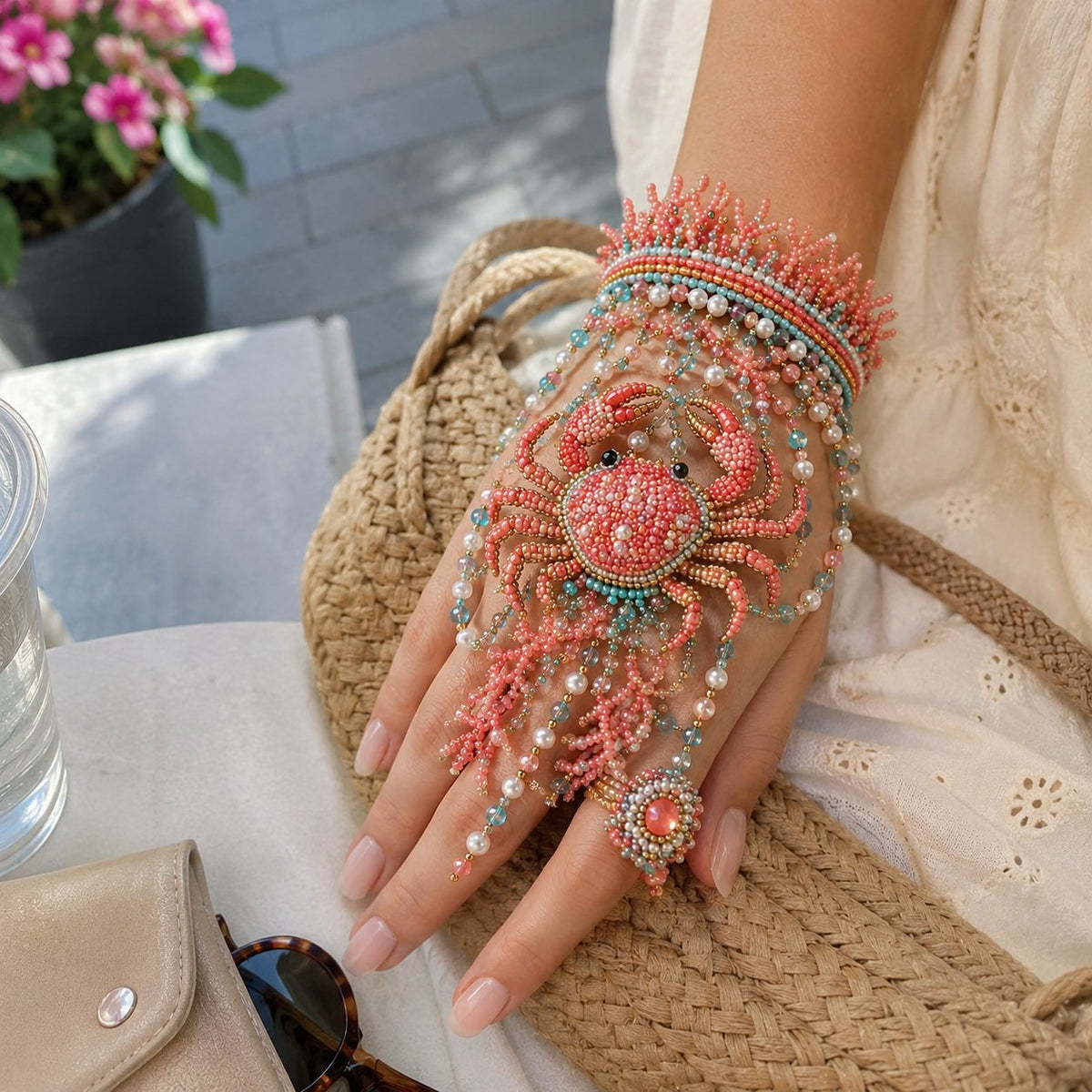 🔥 LAST DAY 49% OFF – 🌊 DIY Ocean Beaded Hand Bracelet Kit | Create Sea-Inspired Wearable Art with Colorful Beads, Ocean Charms & Jewelry Details 🐚💎✨
