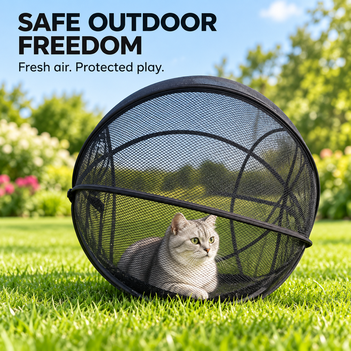 🐱🌿 Pop-up Mesh Playpen
