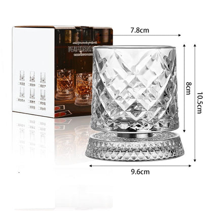 Luxury 360° Spinning Crystal Glass, elegant European-style bar supplies and gifts.