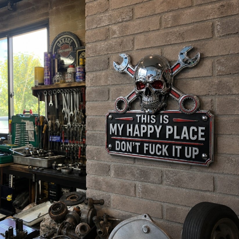 Letrero de pared para garaje "Este es mi lugar feliz"