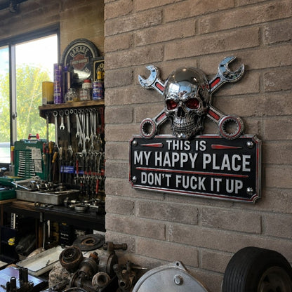 Letrero de pared para garaje "Este es mi lugar feliz"