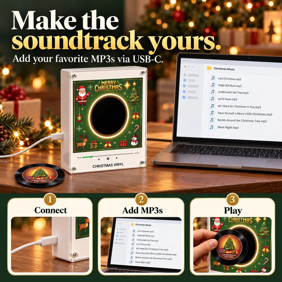 🎄 Christmas Mini Record Player