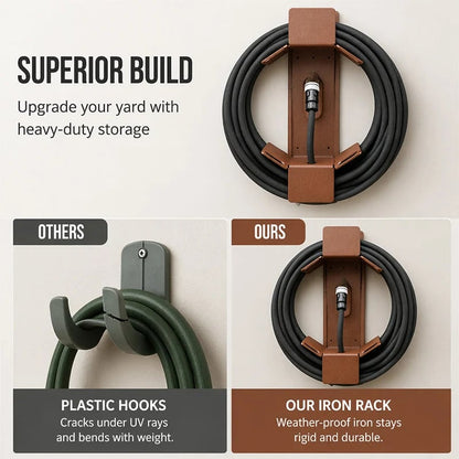 💯📢📢50% OFF !! ⏰Wall Mounted Iron Garden Hose Holder