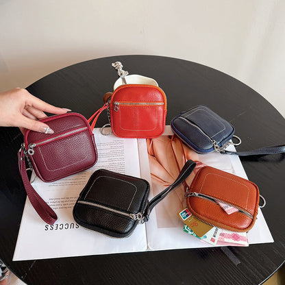 🌟 Square Leather Mini Card Wallet & Coin Purse