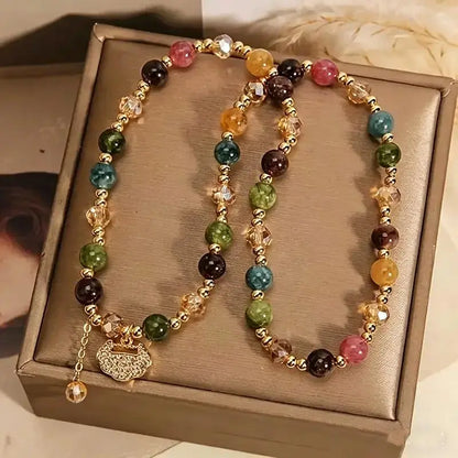 Double-Strand Natural Gemstone Bracelet – Wealth & Positive Energy, Luxury Unisex Jewelry