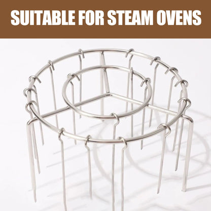 2 Counts Air Fryer Skewer Rack, Round Grill with Stainless Steel, Flat Edges