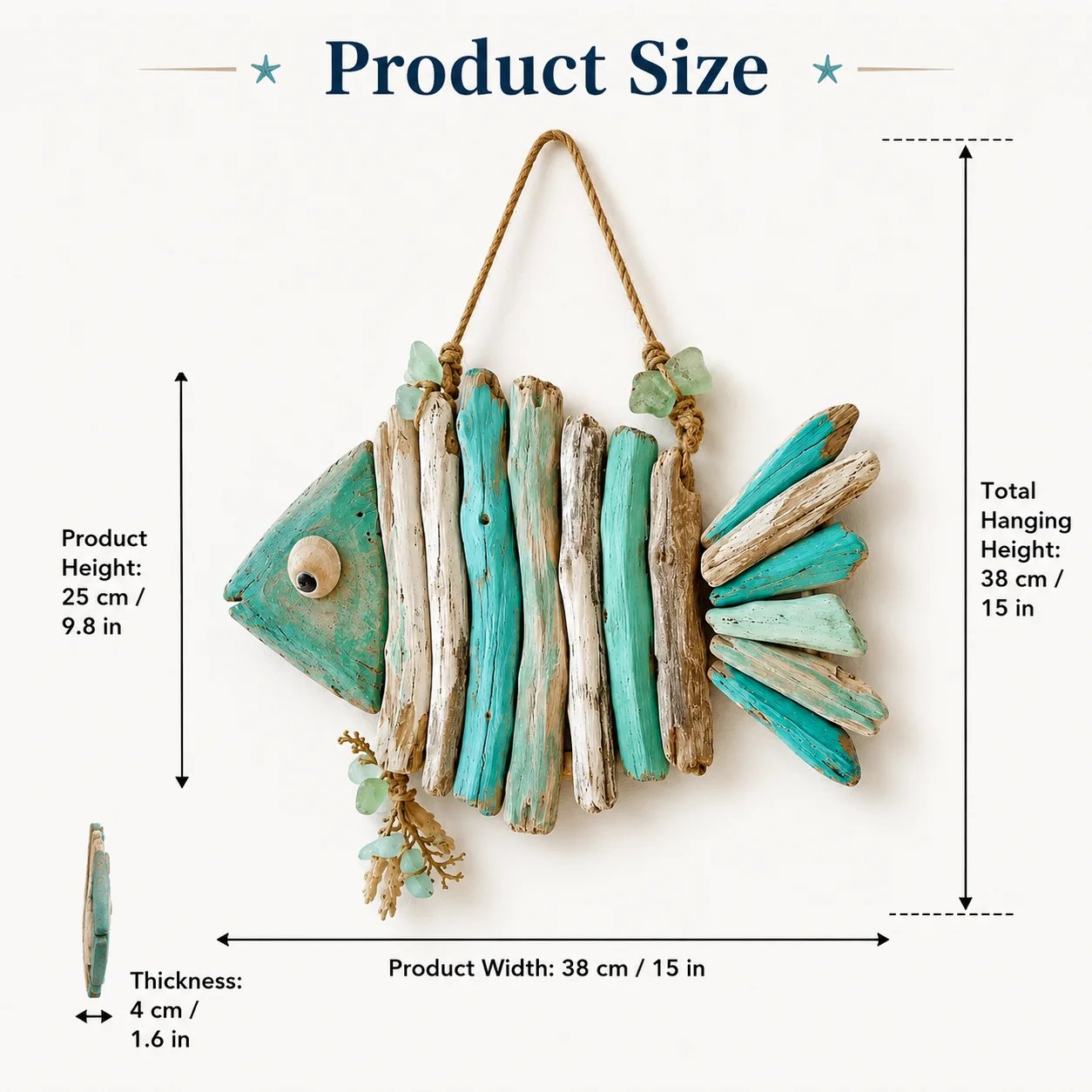 Handcrafted LED Coastal Fish Wall Art