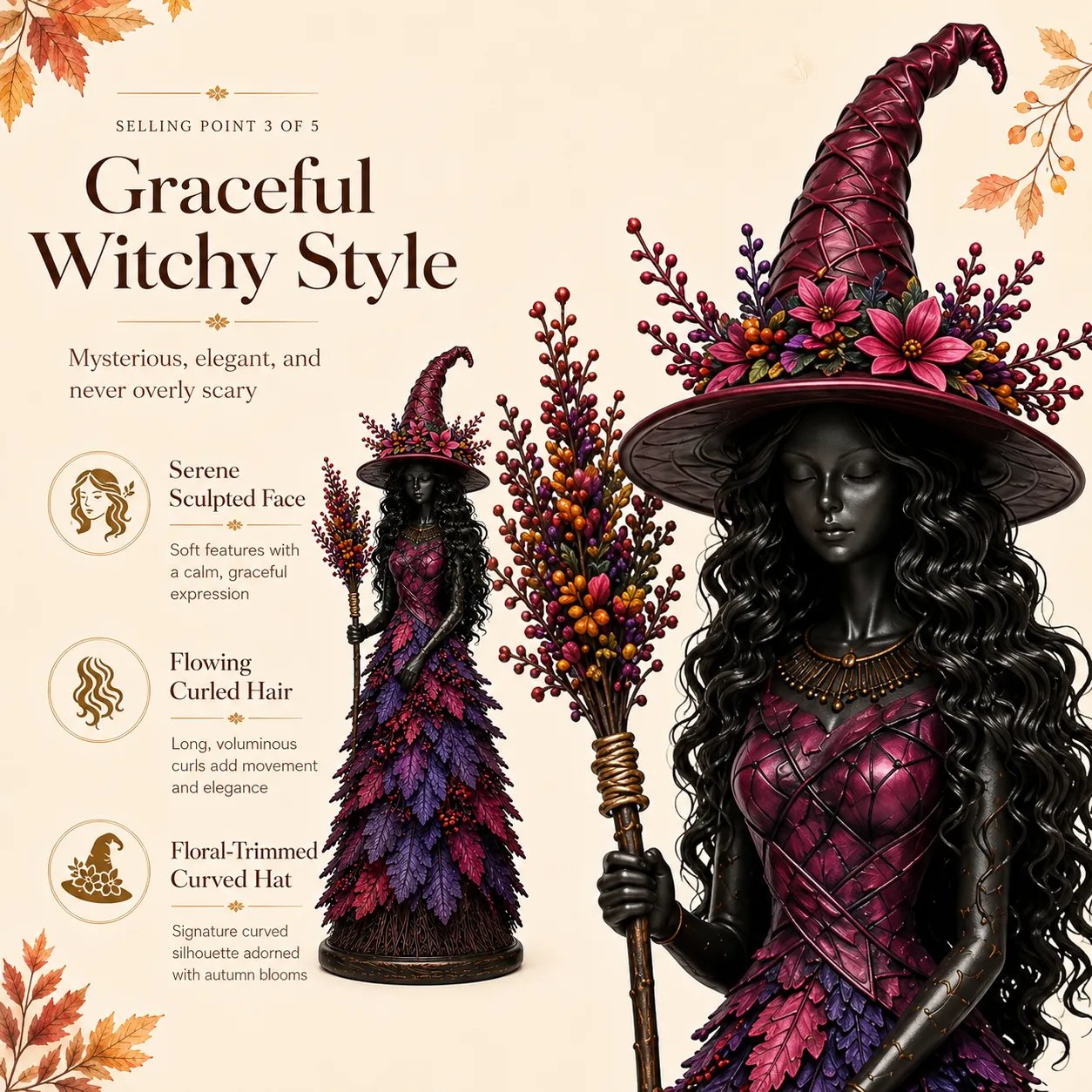 🔥ÚLTIMO DÍA 50% DTO. - 🧙‍♀️Figura de Bruja de Otoño Encantado (📦Compra 2 Envío Gratis)