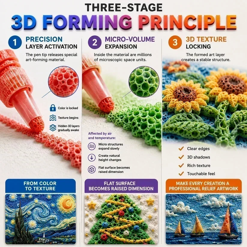 💥LAST DAY BUY 2 GET 1 FREE!!🎁🔮Magic Pen – Draw 3D with one stroke!🎄 DIY Bubble Popcorn Drawing Pens