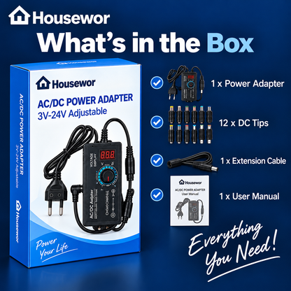 Adjustable 3V-24V 3A Universal AC/DC Power Adapter