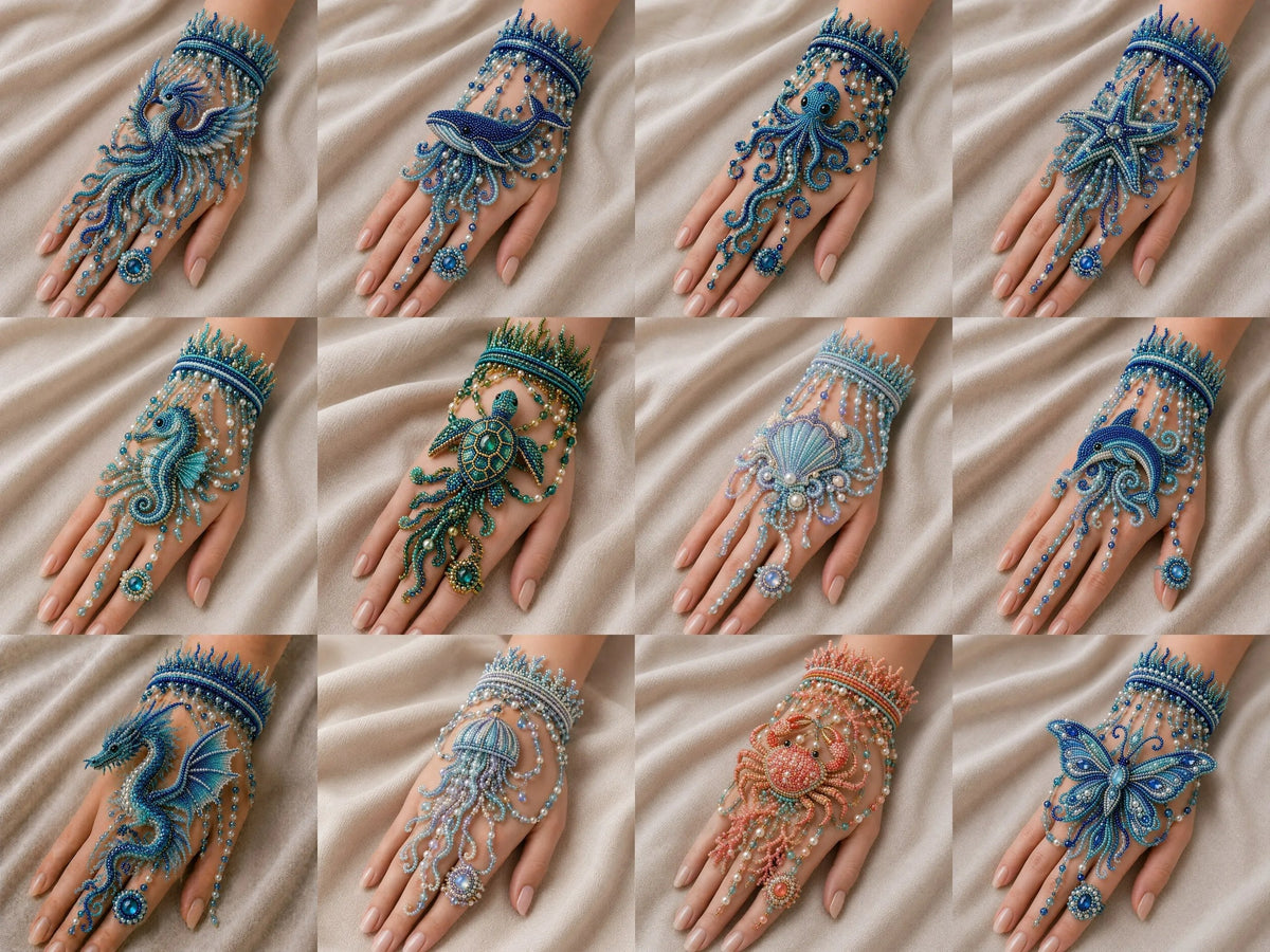 🔥 LAST DAY 49% OFF – 🌊 DIY Ocean Beaded Hand Bracelet Kit | Create Sea-Inspired Wearable Art with Colorful Beads, Ocean Charms & Jewelry Details 🐚💎✨