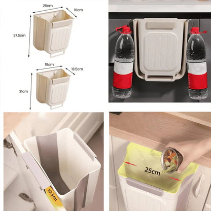Bote de basura plegable multiusos para colgar en la cocina
