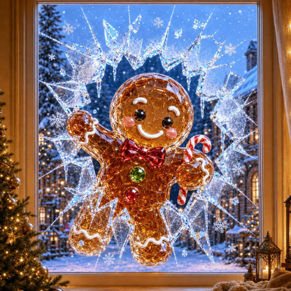 🔥Limited time 49% OFF -✨🎄19.7'' Crystal Christmas Break-In Window Decal — Shattered-Glass Holiday Window Decoration
