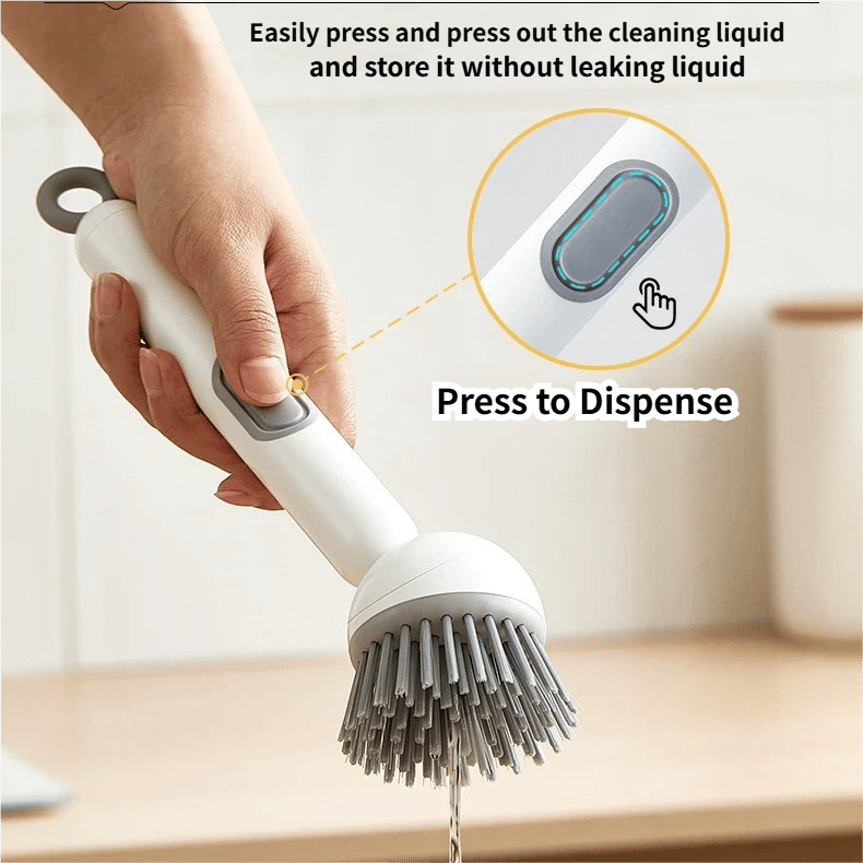 🖌️Long-handled rotating kitchen brush with soap dispenser🫧