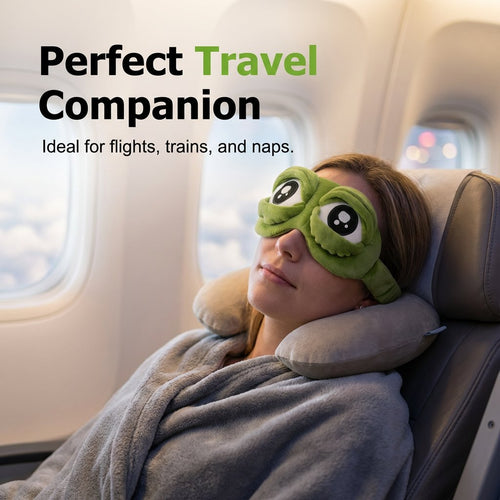 🐸 3D Cute Frog Sleep Mask