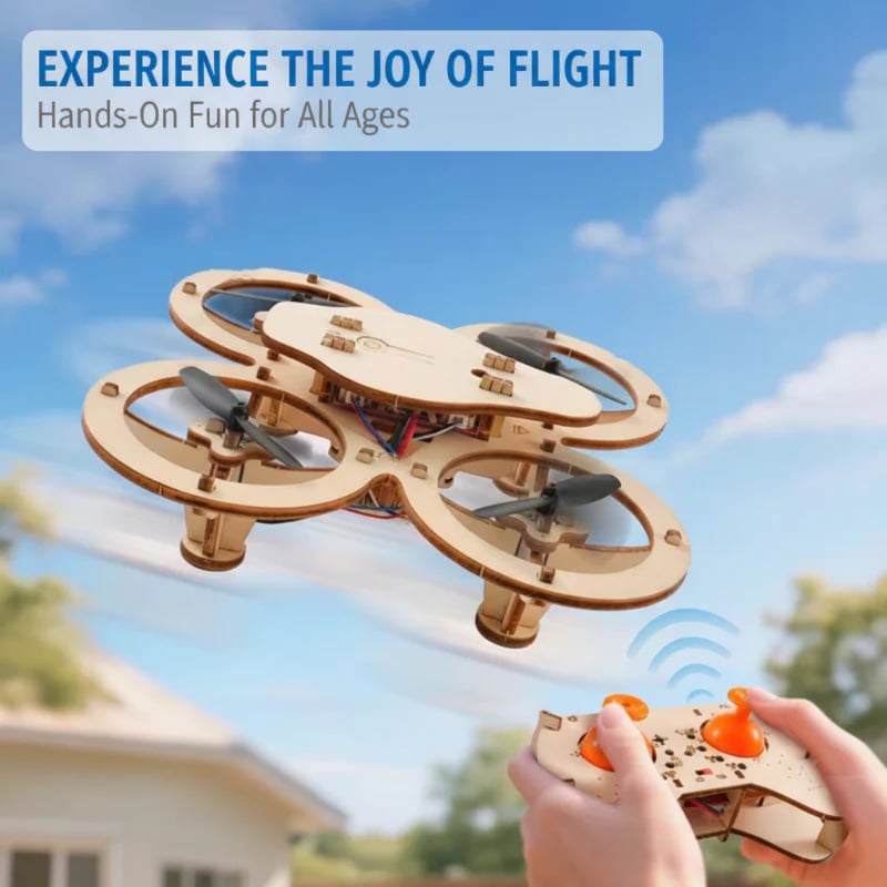 Kit de construcción de dron de madera DIY para niños